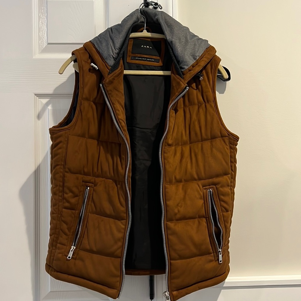 Men’s Zara brown suede vest size medium